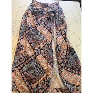 Dress Forum Boho Patchwork Wrap Maxi Skirt / Cover-Up- Size Small